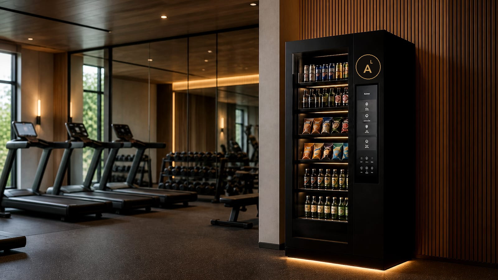 Amenity Loop installation on the floor of a residential fitness room.