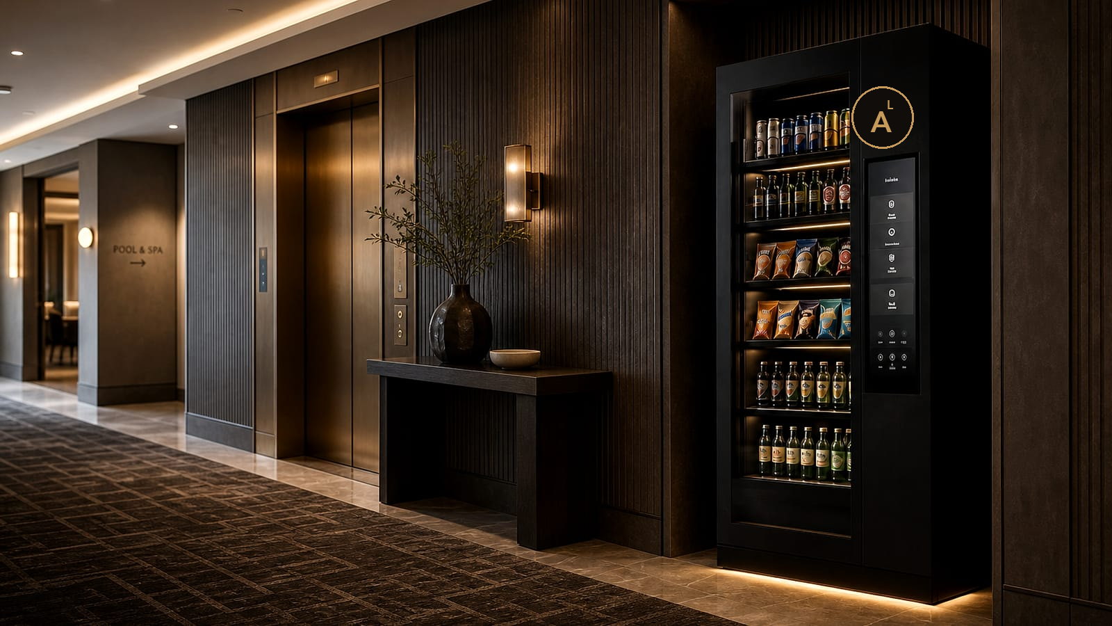 Amenity Loop installation in a residential common area and lounge.